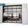 Puerta de garaje de vidrio de aluminio seccional completo transparente